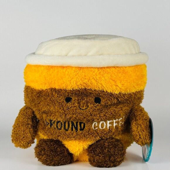 Bumbumz NWT 7.5" Curtis the Coffee Cup SnackBumz Bum Bumz Stuffed Bean Plush - Picture 1 of 6